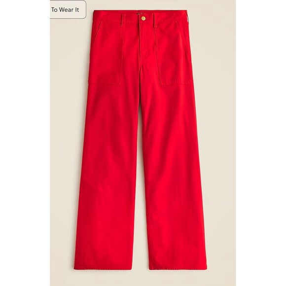 J.CREW Camp-pocket Wide-leg Pant Size 32 Red NEW America USA Preppy Casual CI936 - Picture 14 of 15